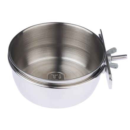 TIAKI RVS voerbak om vast te schroeven 140 ml / Ø 7,5 cm voor Vogels