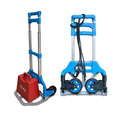 Steekwagen opvouwbaar - tot 70 kg - zilver-blauw