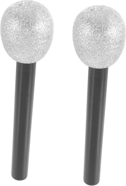 Speelgoed Microfoon - Nep Microfoon - Feestdecoratie Kinderen - Glitter Afwerking - 27 cm Lengte - Zilver