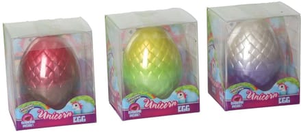 Unicorn ei met groeiende eenhoorn en diamant 8cm 6asstd