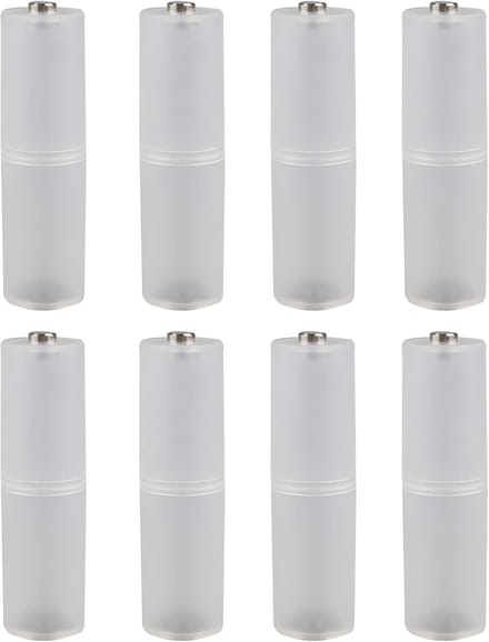 Allecto - Batterijconverter - Universeel - Transparant - Cilindervormig - Adapter - Houder - AAA naar AA - Batterijcellen - Batterijdoos