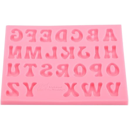 Siliconen Mal Alfabet 26 Letters Roze Handgemaakt DIY Mal Tool pink