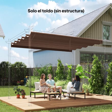 Uitschuifbare luifel, pergola van 2,5x2,55 m Café