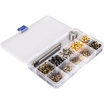 4mm Ringetjes Oogjes Kit 4 Kleuren 280 Sets Ringetjes Oogjes met 3 Delen Installatie Gereedschap Kit Metaal white