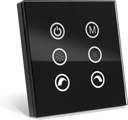 LED wandbediening Touch Panel RGB Multifunctioneel - Zwart LEDC12