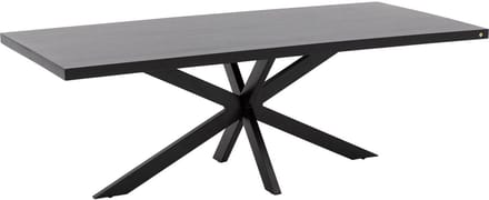 Goossens Lecca Eettafel - Hout - 200 x 76 x 100 cm - Rechthoek - zwart