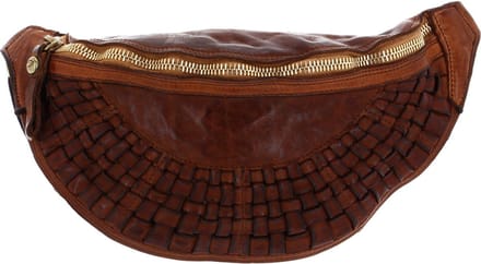 CAMPOMAGGI Leren Gordeltas Waist Bag Cognac Bruine
