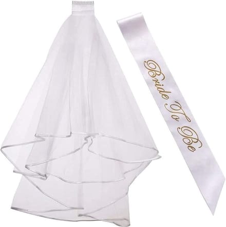 *** Bride to Be Set - Vrijgezellenfeest - Bruiloft Accessoire - Sjerp + Sluier Trouwen - van Heble® ***