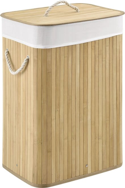 Bamboe Wasmand Curly - 72 L - Natuur - Uitneembare Waszak