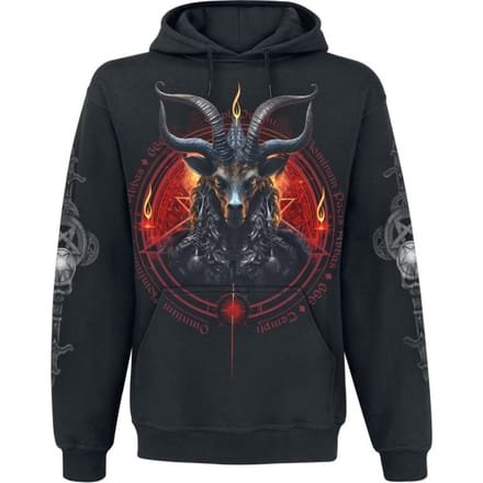 Spiral Trui met capuchon - Baphomet - S tot XL - voor Mannen - zwart