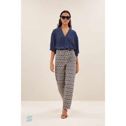 By-Bar Lew Paris Cheetah Pants Paris Cheetah Maat: M | Wijde Broeken Outlet | Dames | Beige