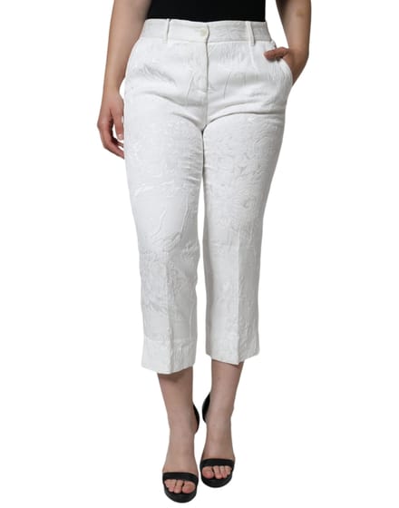Florale Brocade Cropped Broek