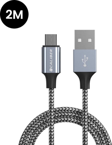 USB C Kabel - USB naar USB C - 2 Meter - USB-C Kabels - USB C naar USB A - Oplaadkabel - Stevige Nylon Kabel (CL-UC2-1PACK)
