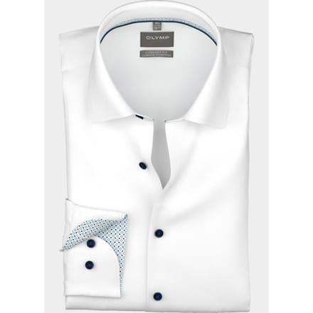 OLYMP Luxor 24/Seven Overhemd, Comfort Fit, New Kent, Wit