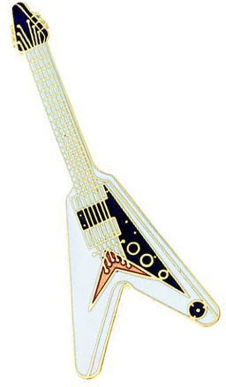 Jumbo speld Flying V Gitaar, wit