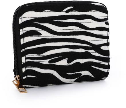 SF - Zebra portemonnee 10 x 12 x 3 cm - Zwart/Wit
