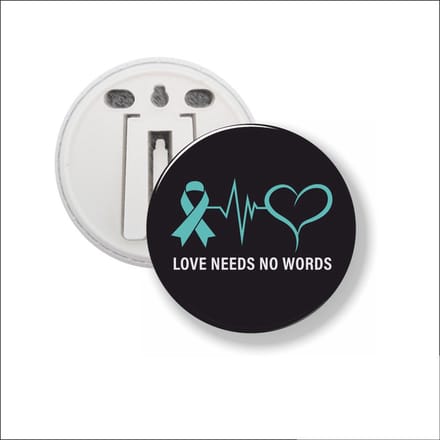 Button Met Clip 58 MM - Love Needs No Words