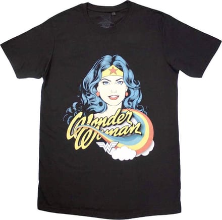 DC Comics Wonder Woman - Rainbow Heren T-shirt - M - Zwart