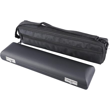 Lederen 16-gaats Fluit Tas Set Fluit Draag Opberg Houder voor Muziekinstrument black