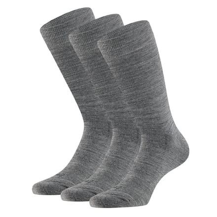 Merino wollen sokken unisex - Badstof zool - Medium grijs - 43/46
