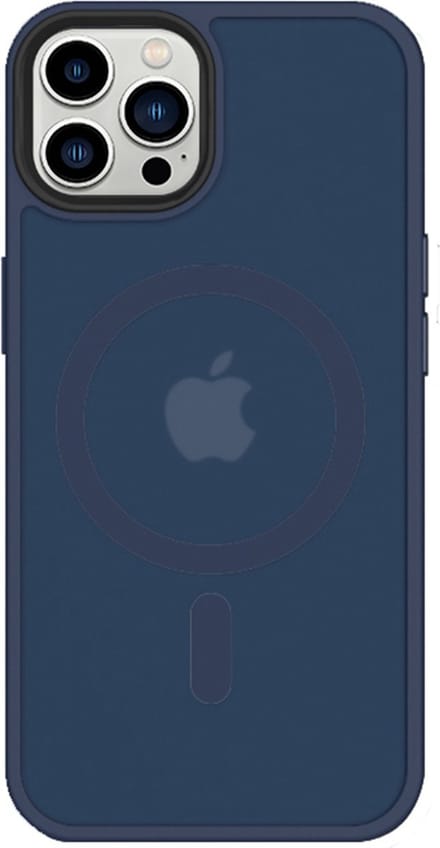 iDenn hoesje voor iPhone 13 Pro Max Mat Transparant Donker Blauw geschikt voor MagSafe