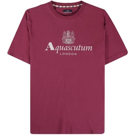 Aquascutum Active Big Logo Burgundy T-shirt