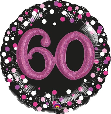 Ballon “Sparkling Pink 60” Folie Ballon 91 x 91 cm