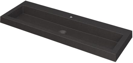 INK Dock Wastafel Quartz met 1 Kraangat - 1200x400x60 mm - Quartz Zwart