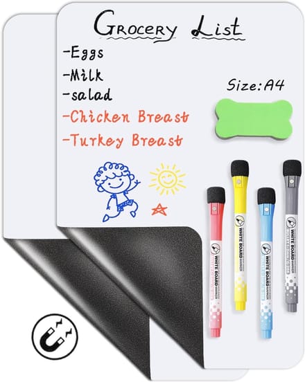 Magnetisch Whiteboard A4 - Zelfklevend Memobord voor Koelkast - Afwasbaar en Multifunctioneel Notitiebord