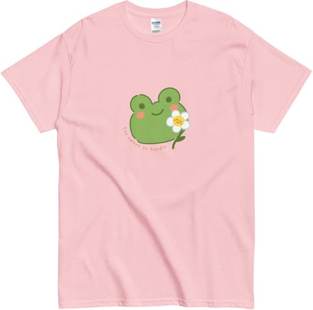 Grappig Tshirt Dames en Heren - Quote: Too Sweet to Handle - Kikker Bloem - Roze - M