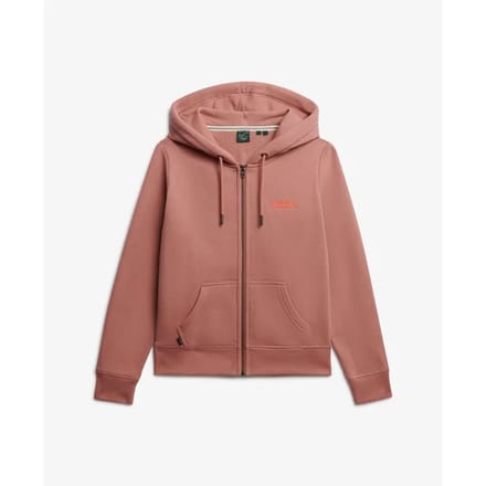 Superdry Athletic Essentials Logo Zip Hoodie Pink Grootte: 40
