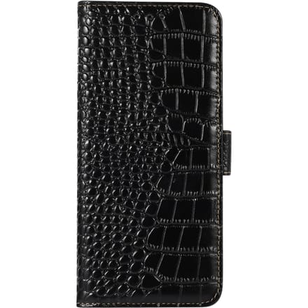 Mocaa Samsung Galaxy A25 Croco Book Case Leer Zwart