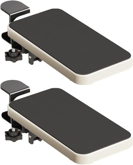 Bureau Verlengstuk - Armsteun Plank - Comfortabel Werken - 90° Opvouwbaar - 25 cm x 12 cm - Wit