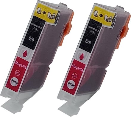 KATRIZ® huismerk inkt voor|Canon CLI-8M |14ml | ( 2stuks) - Met chip