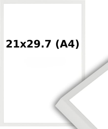 Aluminium Wissellijst A4 21 x 29.7 Wit - Ontspiegeld Glas - Professional