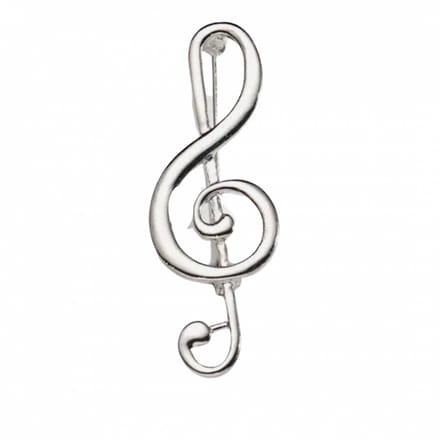 Broche G-Sleutel zilverkleur muziek - Charme Bijoux