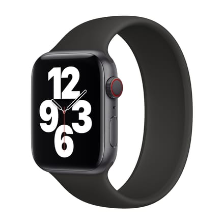 Apple Siliconen solobandje voor de Apple Watch | 38/40/41/42 mm - Maat 9 - Zwart