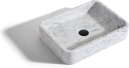 Mawialux opzet waskom - Carrara marmer - 50x36 cm - Mat wit - Sarah