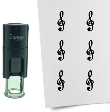 CombiCraft Stempel G-Sleutel 10mm rond - zwarte inkt