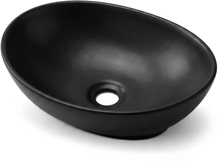 Ovale Wastafel OVALIS 41 cm / Keramische Opbouwwastafel / Mat Zwart
