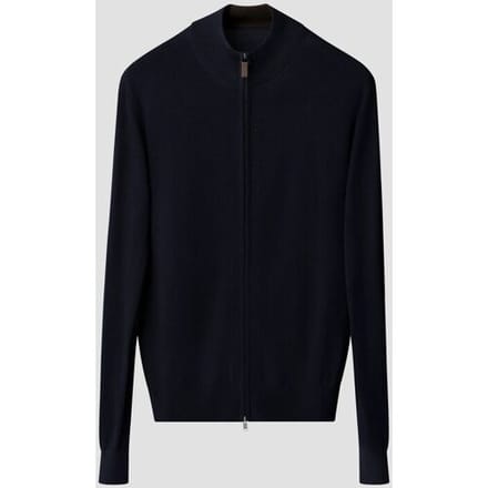 Eton Vest Full Zip Knit Merino Extrafine Navy / male