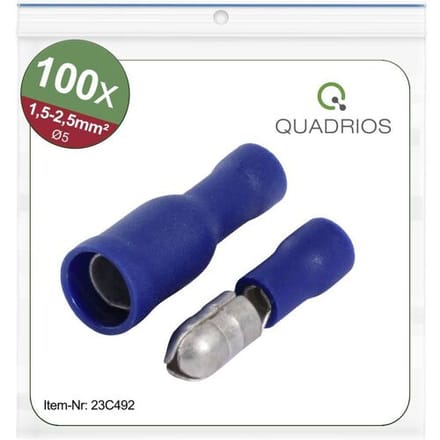 Quadrios 23C492 Ronde connector 1.5 mm² - 2.5 mm² Blauw 100 stuk(s)
