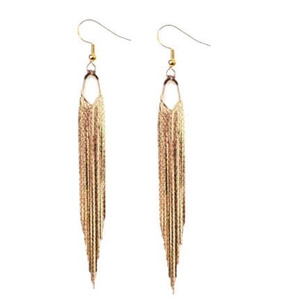 Zilveren -oorhangers -Raya -lang - goudkleurig-Charme Bijoux