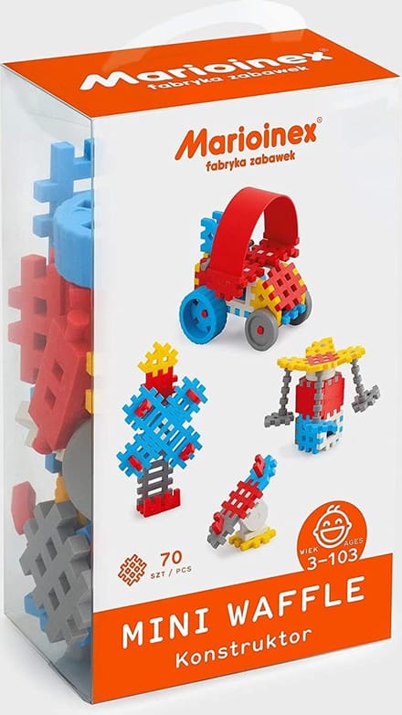 Mini wafel blokken bouwen blauw 70 stuks - Marioinex - vanaf 3 jaar