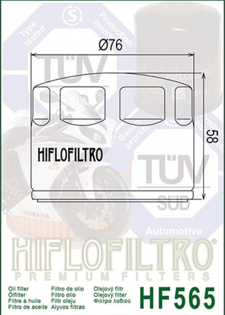 Oliefilter Hiflofiltro voor Motor Moto Guzzi 1400 ELDORADO 2015 tot 2017 Nieuw