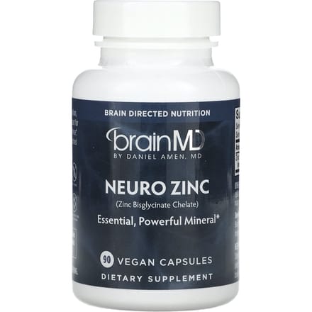 BrainMD, Neuro Zink (Zink Bisglycinaat Chelaat), 90 vegetarische capsules