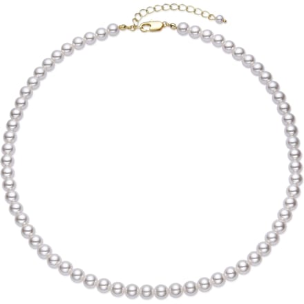 Collier - LUXENTER - Jamel - Perle blanche - Or jaune 18 carats - 64+5 cm blanc