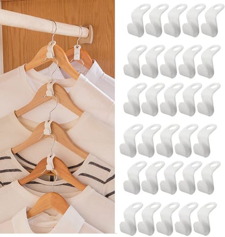 30 stuks Kleerhanger verbindingshaken voor kleerhangers Wit