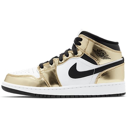 Air Jordan 1 Mid Metallic Gold Black White (GS)