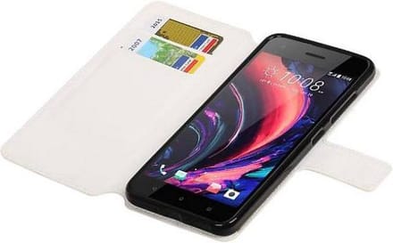 Cross Pattern TPU Bookstyle Wallet Case Hoesjes Geschikt voor HTC Desire 10 Pro Wit